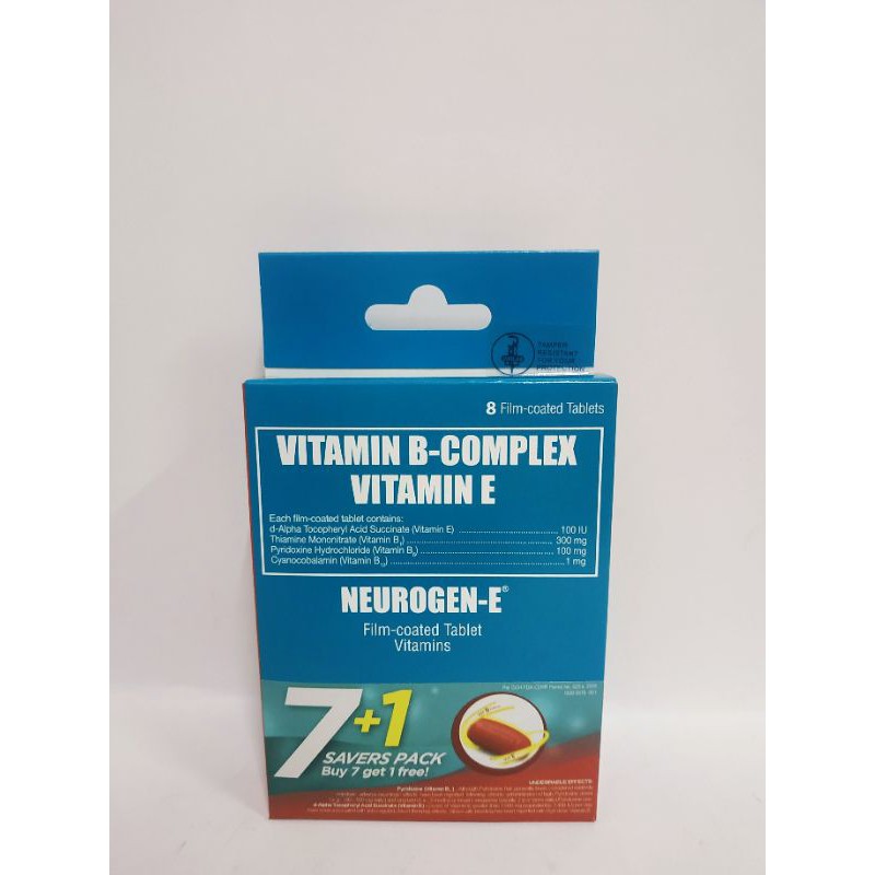 NEUROGENE (Vitamin + Vitamin E) 7+1 tablets or 8 tablets Shopee Philippines