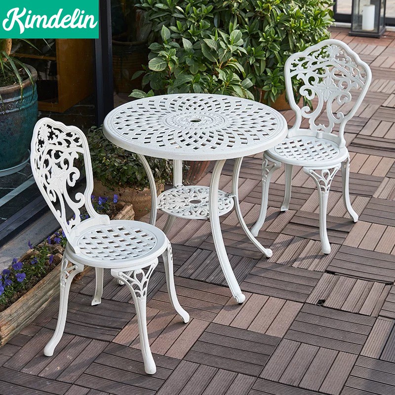 Outdoor Furniture Patio Cast Aluminum Dining Table and Chairs