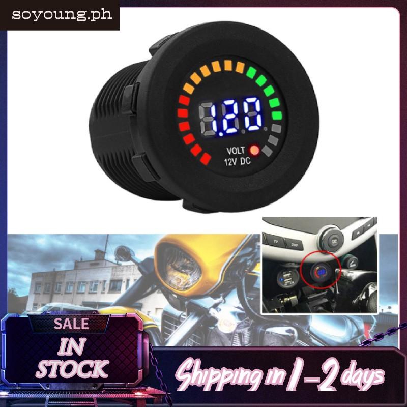 12 V Motorcycle Car Led Digital Display Voltmeter Shopee Philippines