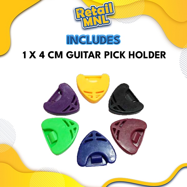 Retailmnl Random Design Colorful Plastic Heart Shape Guitar Pick holder