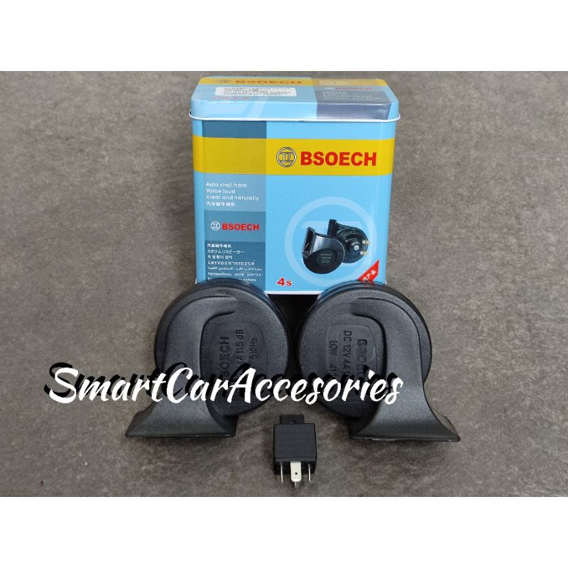 HITAM Twin Tone Black Conch Bell Horn 12v 12volt+truck Car Motorcycle ...