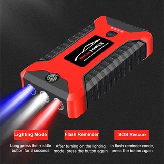 99800mAh car jumper starter with Tire Compressor 12V rechargeable multi ...