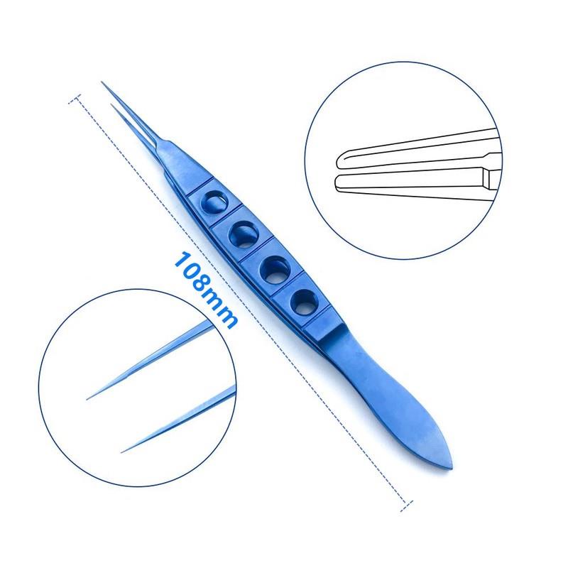 2022 Titanium Ophthalmic Tweezers Tying Forcep 0.3mm Tips Toothless ...