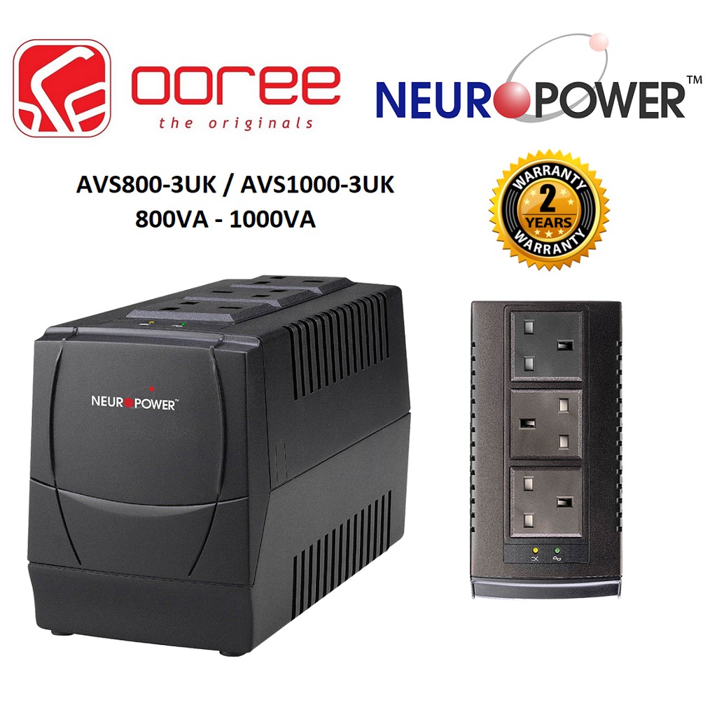 NEUROPOWER AVR 800VA AVS800-3UK, 1000VA AVS1000-3UK AUTOMATIC VOLTAGE ...