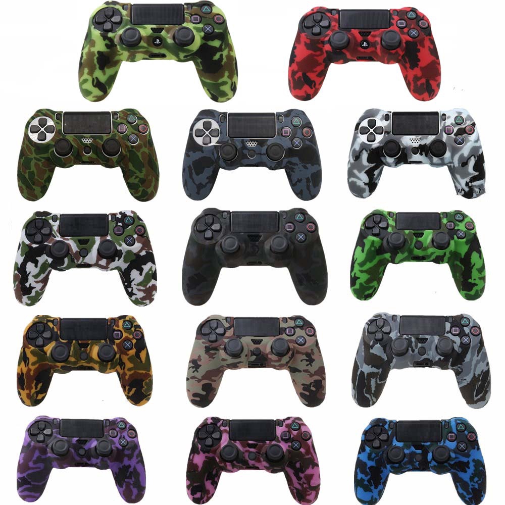 Housse De Protection En Silicone Camouflage Pour PlayStation 4 Slim Et Pro - Coque Confortable Et Lavable