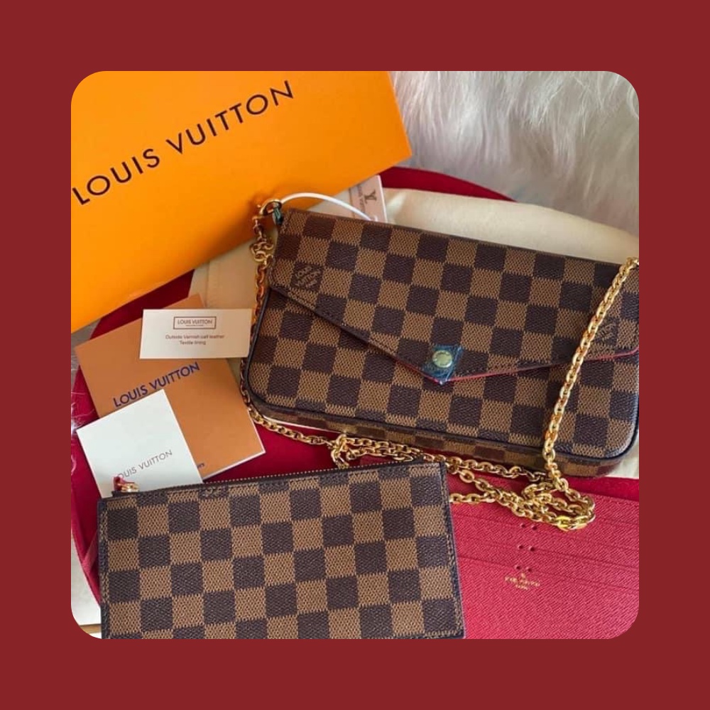 Louis Vuitton Damier Ebene Pochette Félicie Wallet Clutch Article: N63032 :  : Bags, Wallets and Luggage