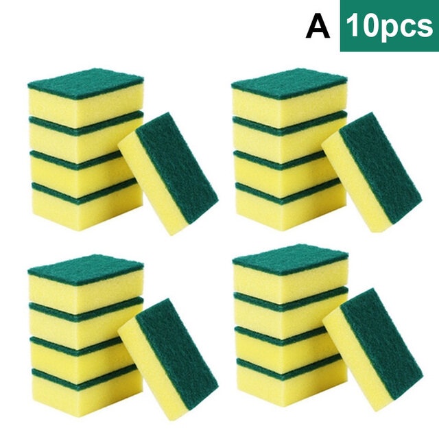 10pcs High Density Sponge Wipe Decontamination Double Sided Cleaning Dishwashing Sponge 6492