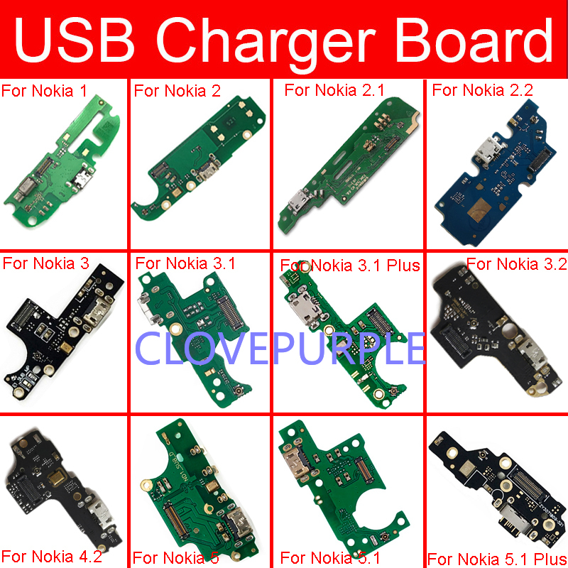 Usb Charging Charger Dock Port Board With Microphone Mic Flex Cable For Nokia Plus