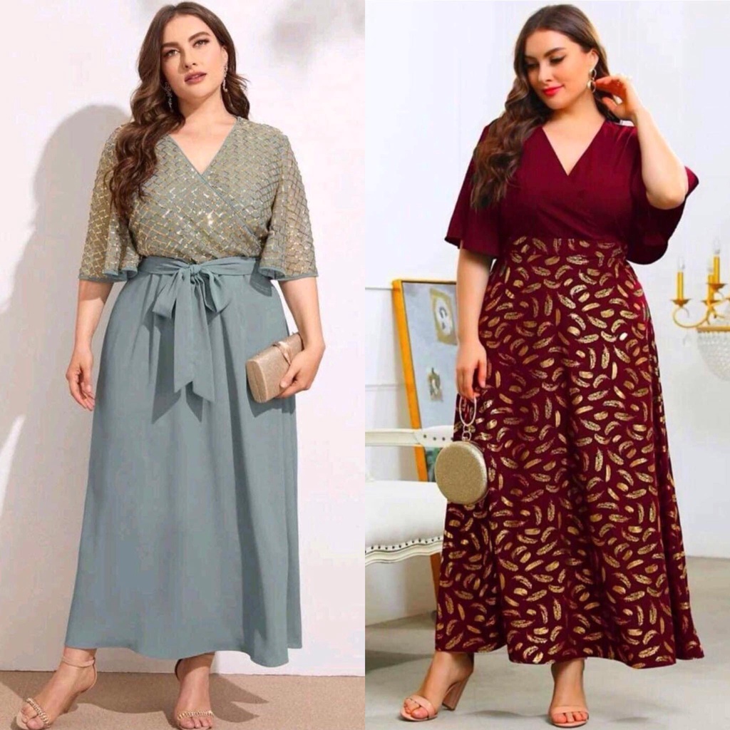 Fashion plus size maxi dress elegant floral plus size dress ko ko ...