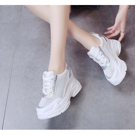 Womens white wedge hot sale tennis shoes