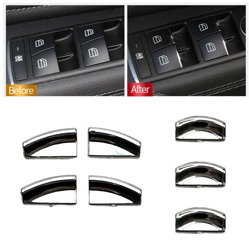 7pcs/Set Car Window Glass Door Lift Button Trim Cover Sticker For ...