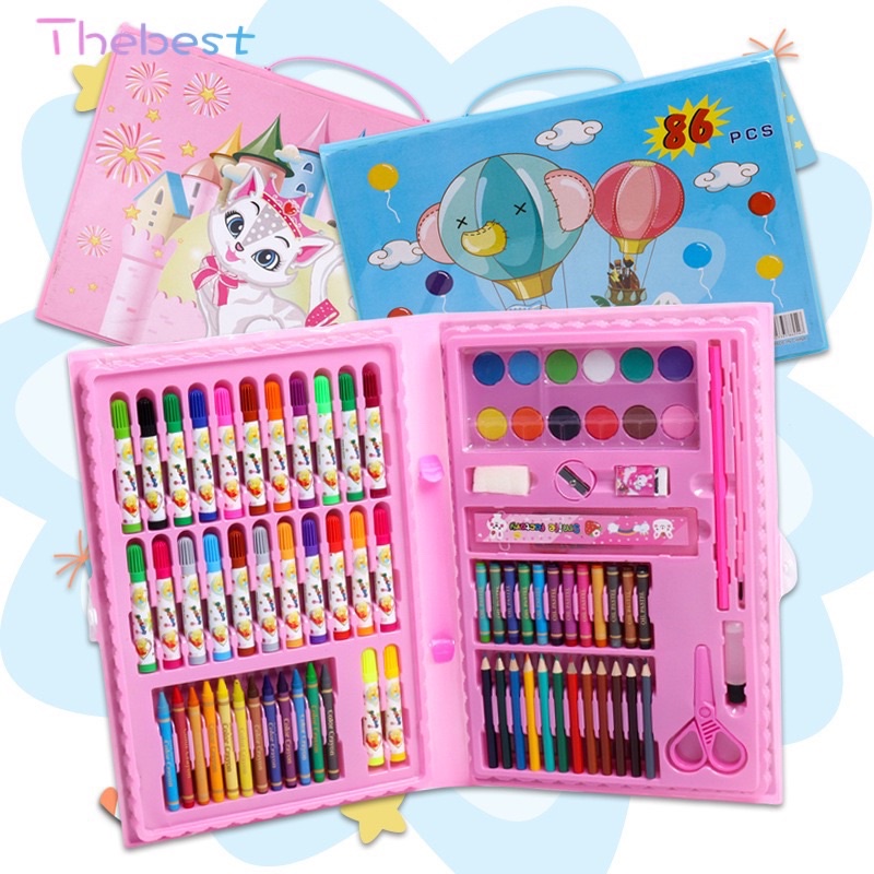 86 pcs 42 pcs Kids Coloring Set Painting Water Color Crayon Drawing Set ...