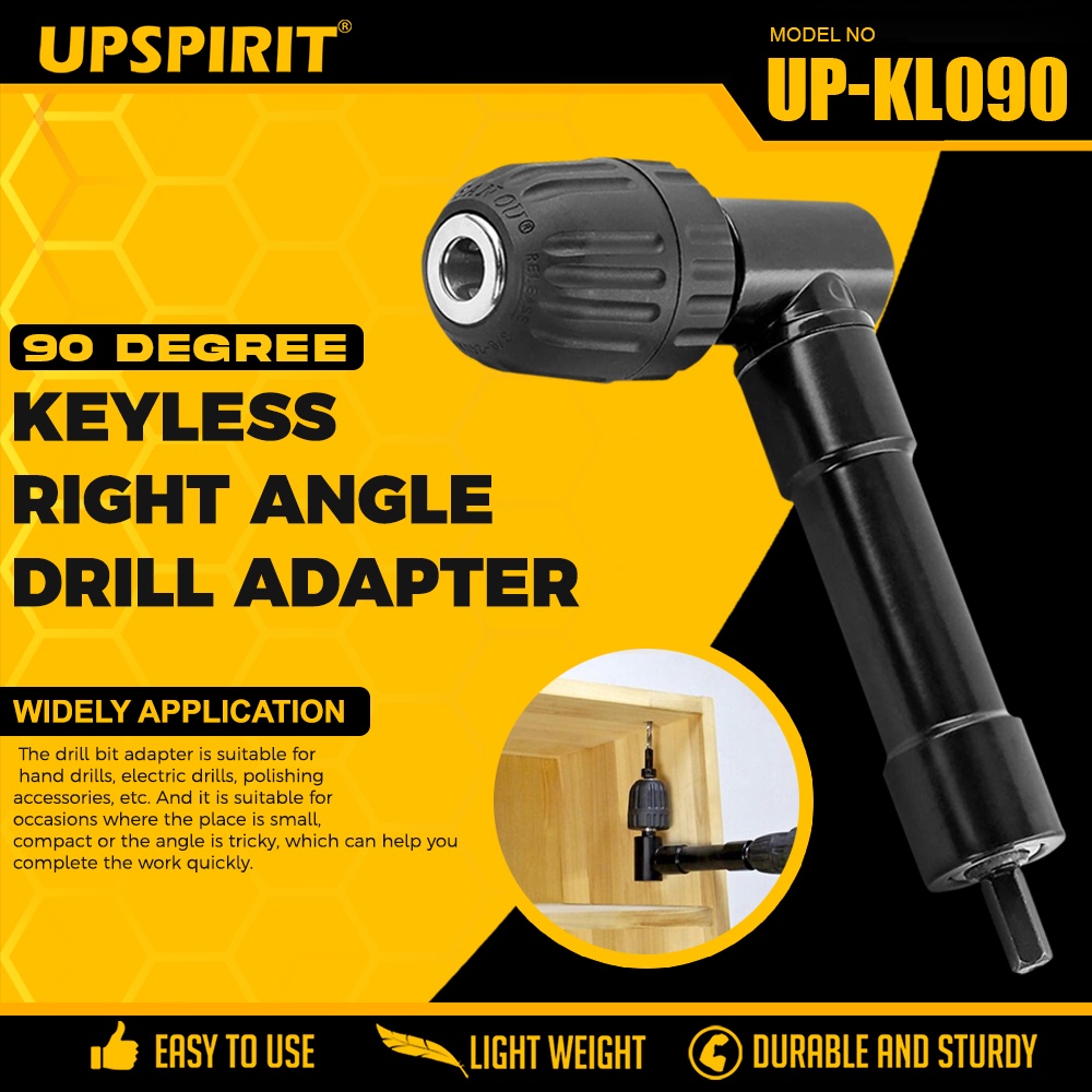 UPSPIRIT Electric Drill 90 degree Right Angle Drill Attachment Chuck