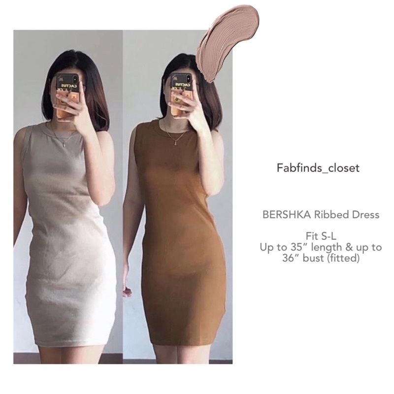 Bershka on sale ribbed dress