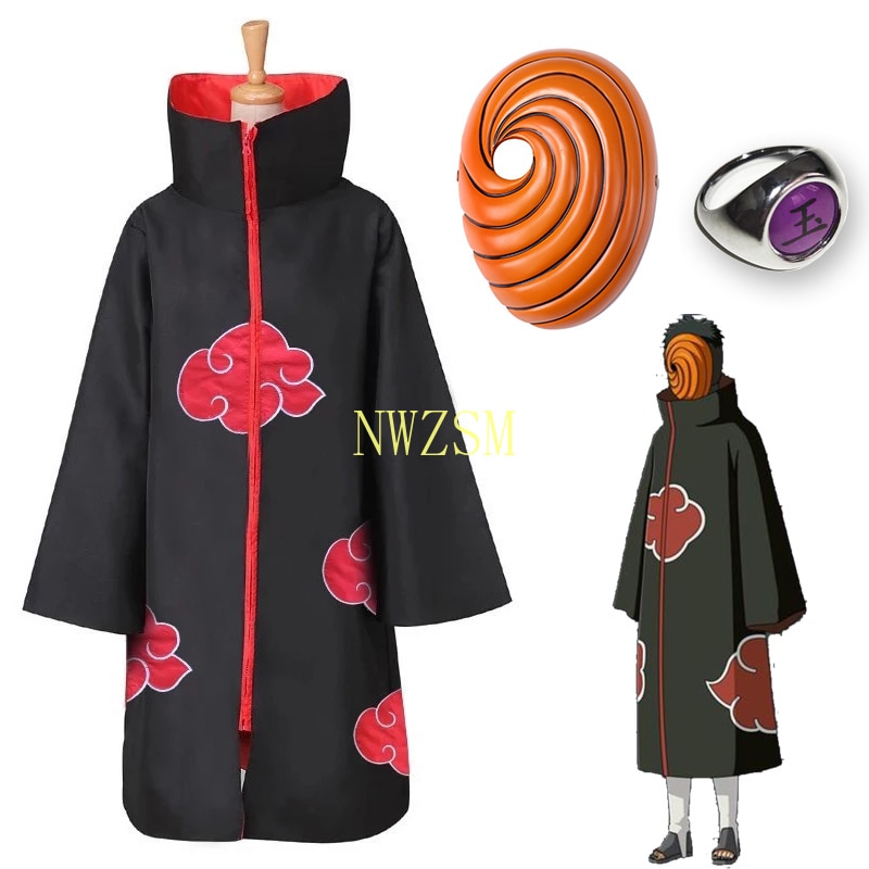 2023-tobi Obito Cosplay Costume Akatsuki Long Sleeve Cloak