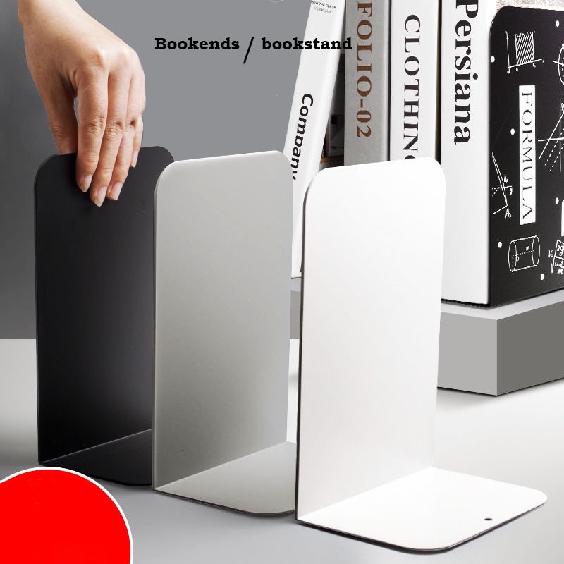 2Pcs Bookends Stand Desktop Bookshelf Decorative Storage Rack Holder ...