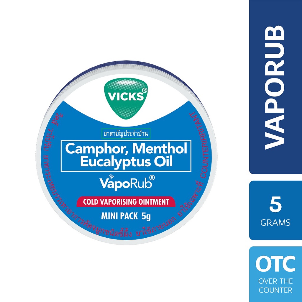 Vicks VapoRub Camphor Menthol Eucalyptus Oil Mini Pack 5g Ointment ...