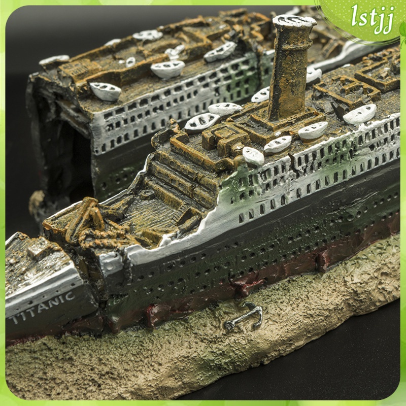 thumbnail image 2 of Fish Tank Shipwreck Ornament SLOCME Titanic Shipwreck Aquarium Ornament - 15 Inch Resin Decoration For Fish Tanks Titanic Shipwreck Resin Aquarium Ornament 15 Inch 2 of 13