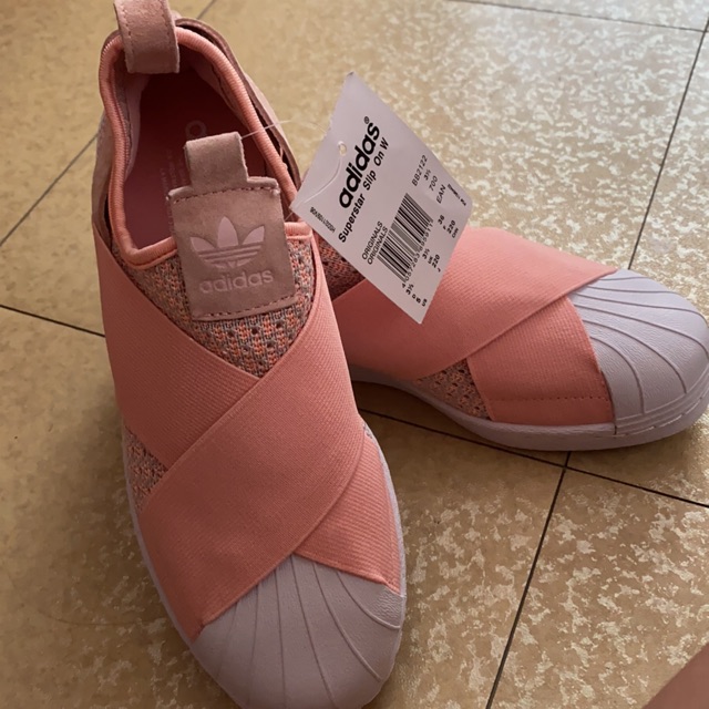 Adidas superstar shop slip on pink