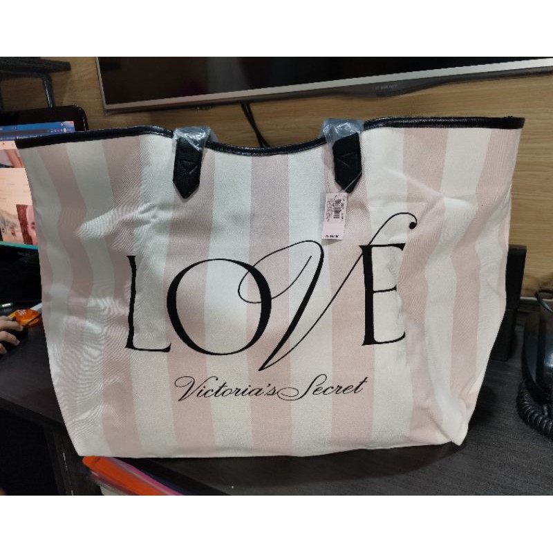 Victoria's Secret Love Pink Stripe Weekender - Bolso tote