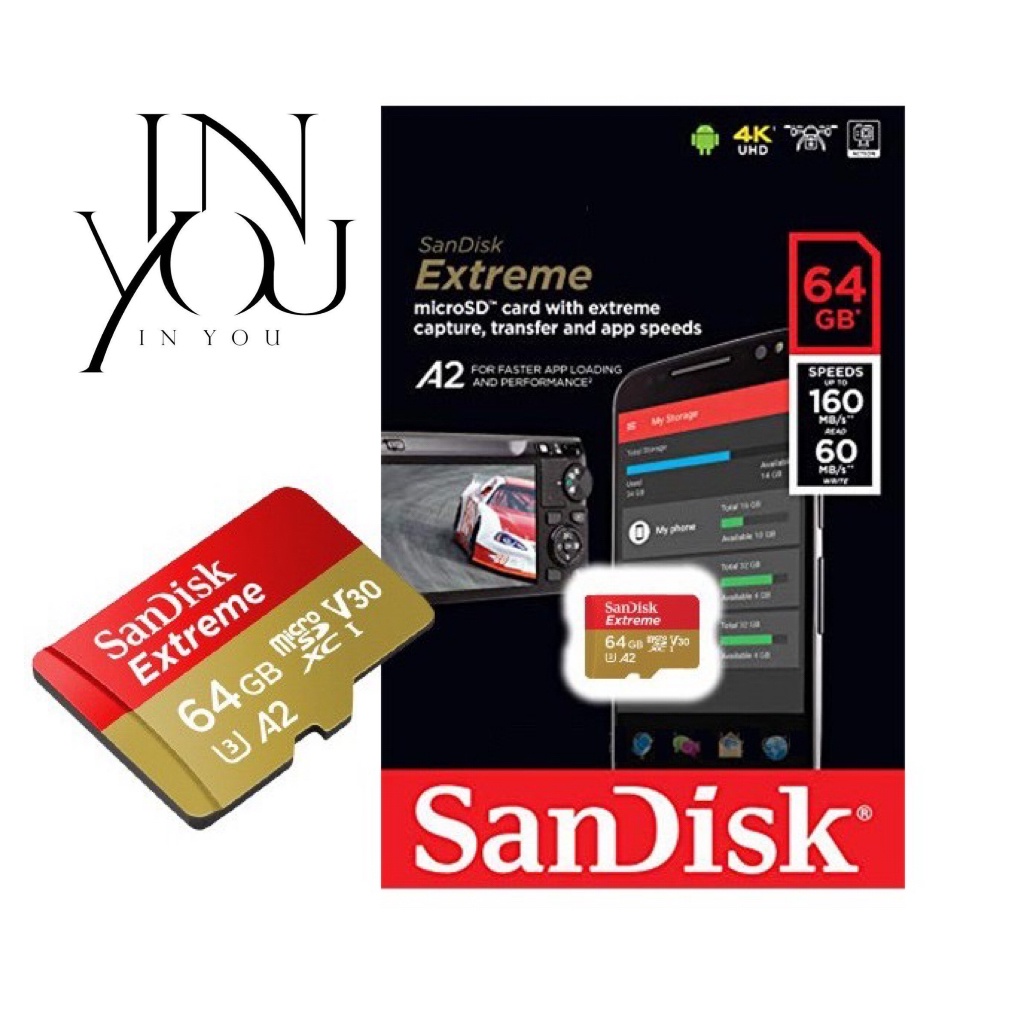 SanDisk Extreme PRO 128GB 64GB 32GB 16GB MicroSDXC C10 U3 V304K A2 UHS ...