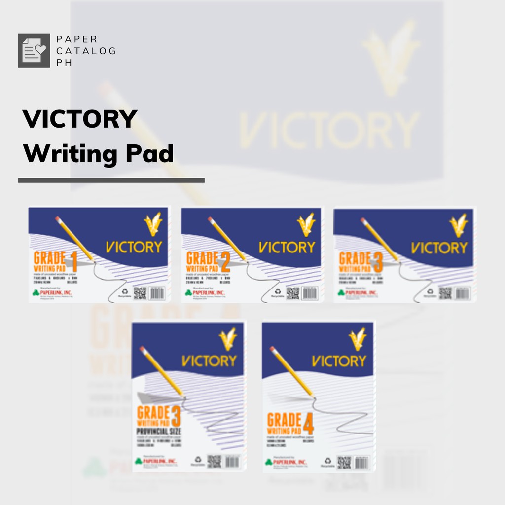 VICTORY Grades 1 2 3 4 Writing Pad Paper (60gsm) (80 Leaves) Shopee