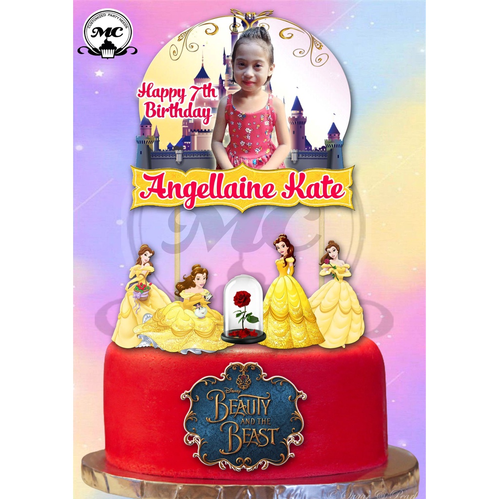 Princess Belle Theme Cake Topper Shopee Philippines