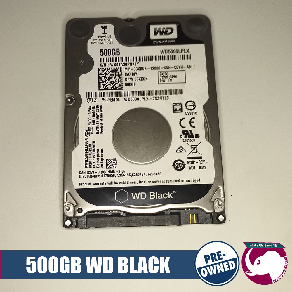 WD Black 500GB Performance Laptop Hard Drive Slim HDD | Shopee Philippines