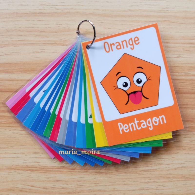 Colorful SHAPES Flashcards 14pcs Laminated Educational Preschool