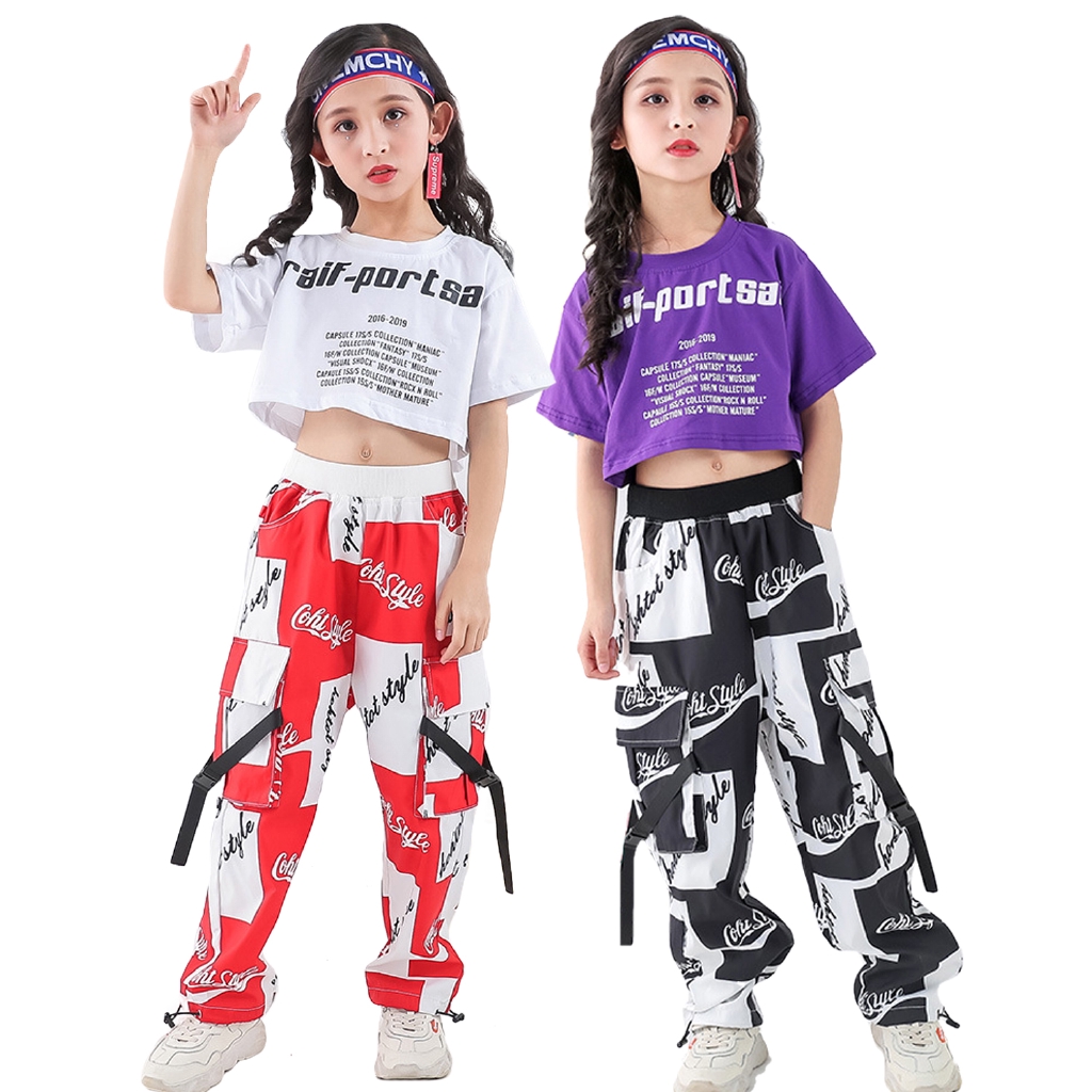 Lolanta Kids Girls Korean Hip Hop Clothing Set Streetwear School Dance ...