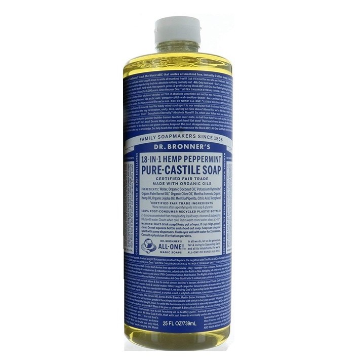 Dr. Bronner's Peppermint PureCastile Liquid Soap 739ml (25 oz