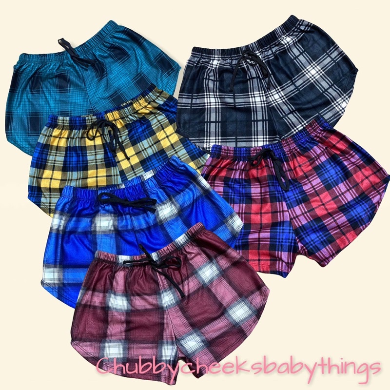 MELODY Plaid Booty Shorts Adjustable String Cotton Pranela