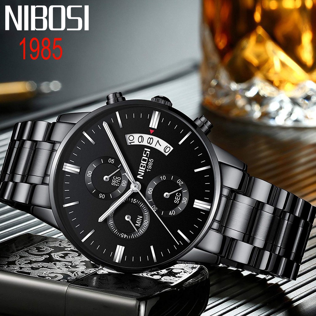 COD✔️】 100% Original NIBOSI Watches Men Fashion Stainless