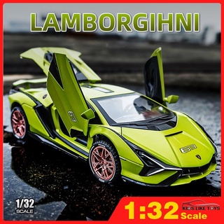 1:36 Metal Diecast Car Model Repilca Lamborghini Sian Scale Miniature  Collection Vehicle Hobby Kid Xmas Gift Toy for Boy