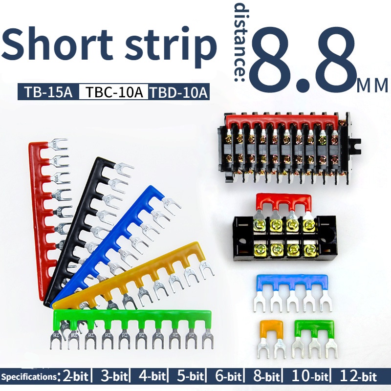 5 PCS TB series Terminal strip TB-1502/03/04/05/06/08/10/12 short strip ...