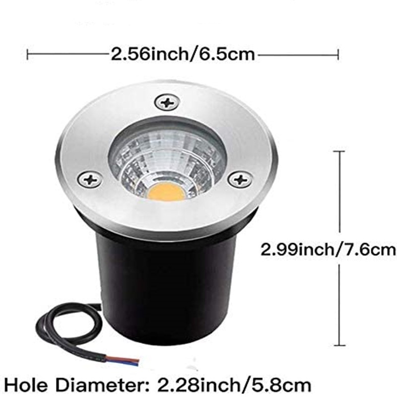 IP68 5W COB Waterproof LED Underground Light Outdoor Ground Garden Path ...