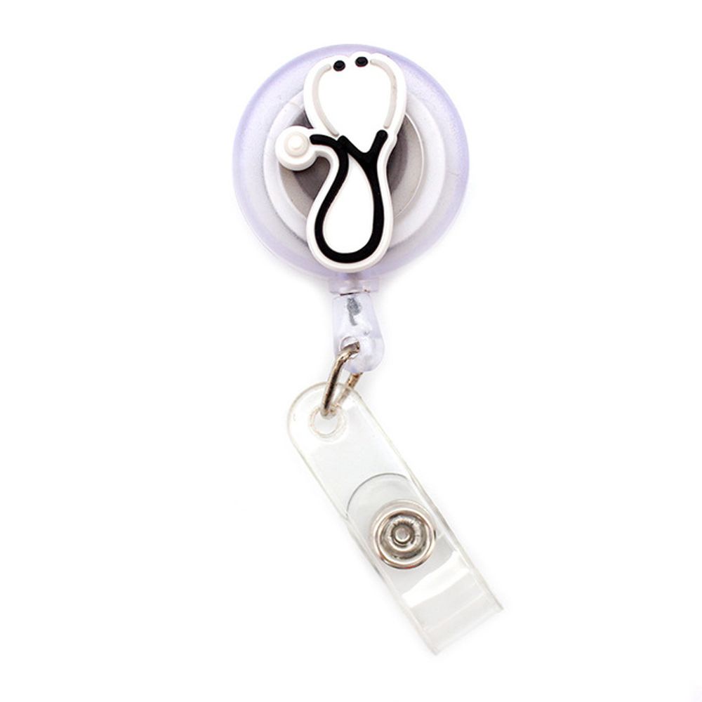 GLENES Cute Retractable Badge Reel Candy Color Name Card Holder ID Card Clips Reel Clip Office Supplies Nurse Doctor Cartoon Student Acrylic Badge Holder I.455307826 - View #9