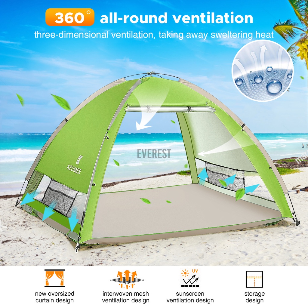  Large Easy Setup Beach Tent,Anti-UV Shelter Canopy Sun