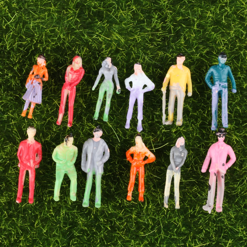 100pcs/lot 1:100 Scale Model Multicolor Miniature Figures Architectural ...