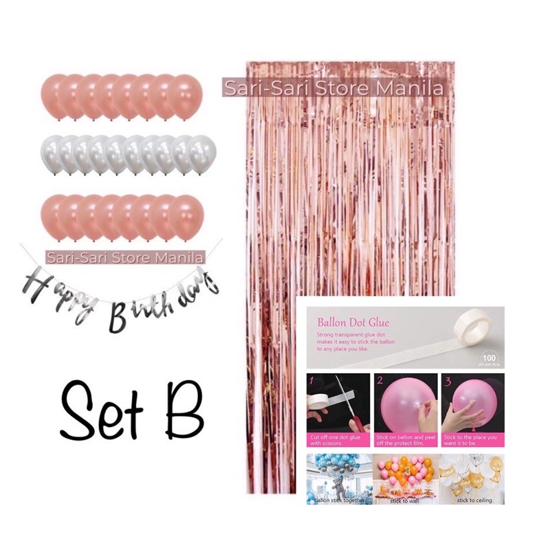 Geburtstagsdeko Retro Rosa & Rosegold - Komplettset Mit Banner, Krone, Luftballons & Mehr