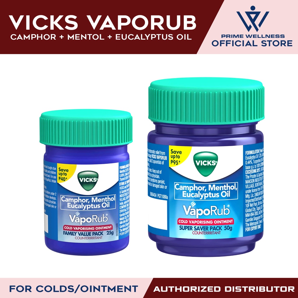 Vicks Vaporub Jar Camphor Menthol Eucalyptus Oil 25g 50g Shopee