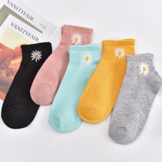 Korean Popular Little Daisies Pattern Women Cotton Ankle Socks / Female ...