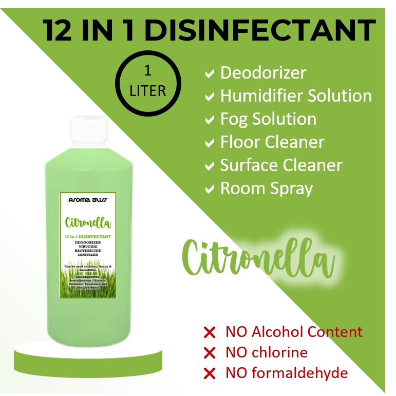 Citronella 12 in 1 DISINFECTANT Humidifier Solution 1 Liter Shopee Philippines