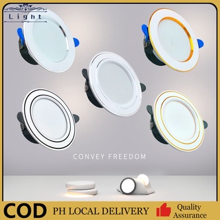 3 Color LED Downlight Recessed Pin Lights Panel Ceiling Light（7W ...