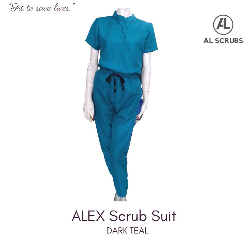AL SCRUBS Alex Scrub Suit (Dark Teal Green) Shopee Philippines