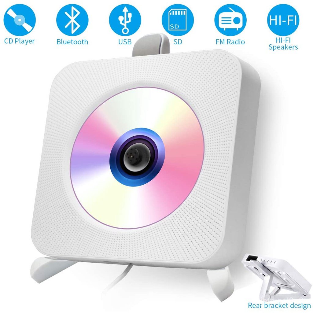 Portable CD Player with Bluetooth,Wall Mountable CD Player with LCD