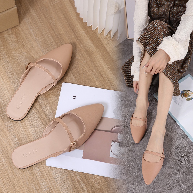 COOL】Korean Style Women Half Drag Shoes Women Sandals G-8189