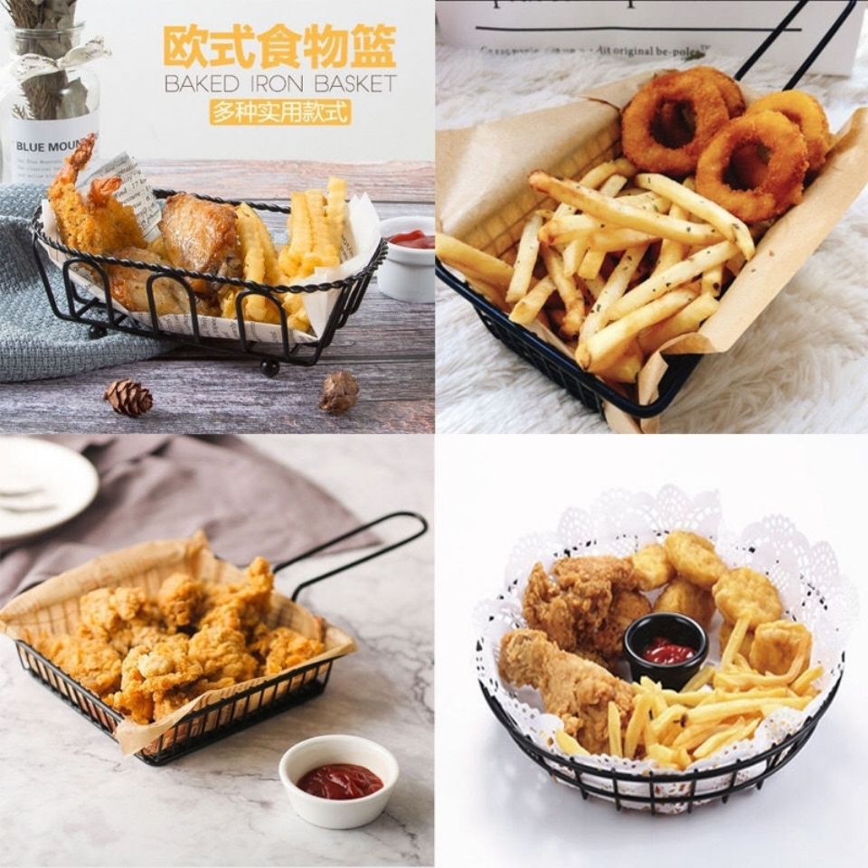 Stainless Steel Iron French Fries Rack Fried Chicken Basket Food ...