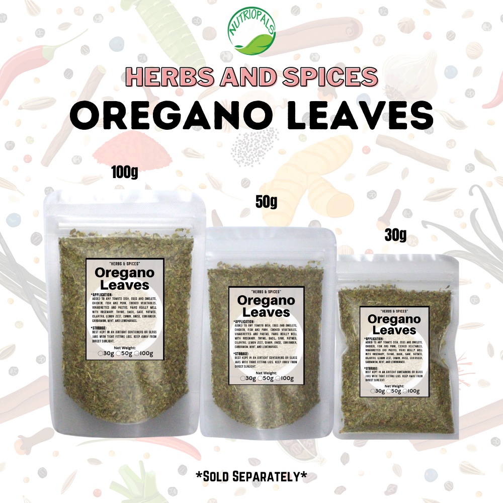 OREGANO LEAVES (HERBS & SPICES) ZIPLOCK POUCH 30g, 50g, and 100g