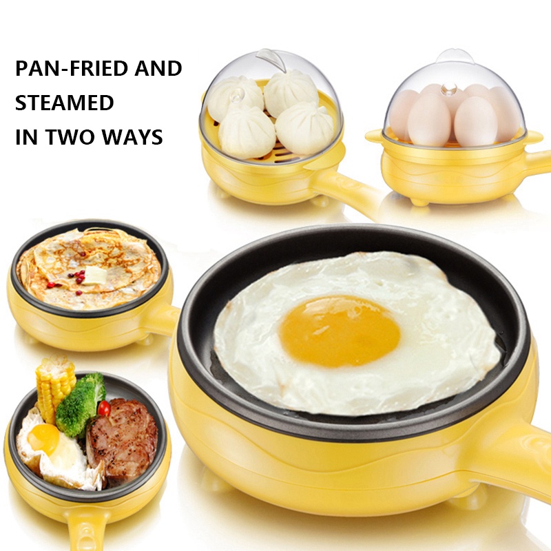 Multifunction 2 in 1 Electric Egg Boiler Steamer Omelette Frying, Non-Stick  Egg Fry Pan